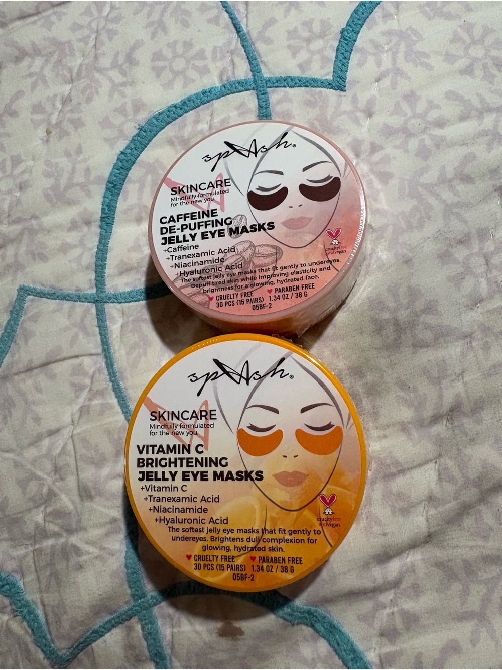 Splash Skincare Jelly Eye Masks — Pink & Orange